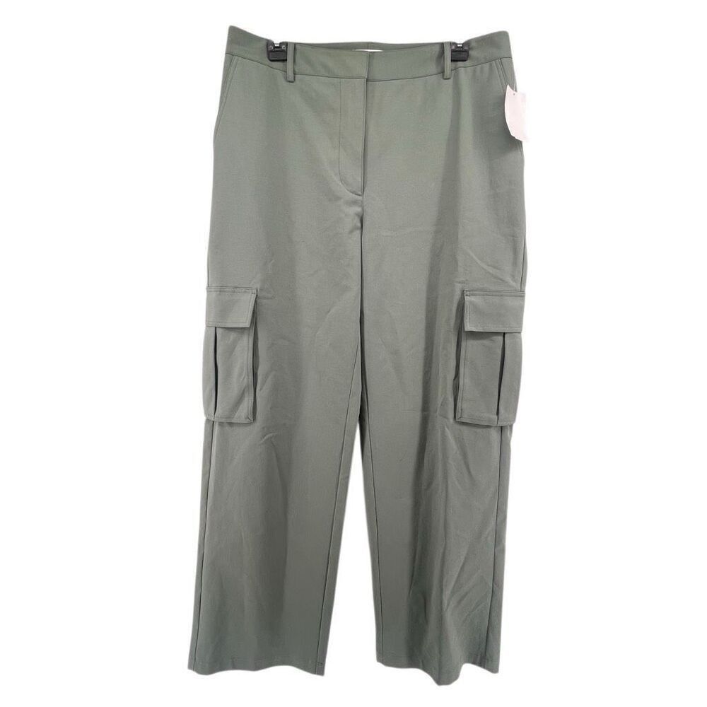 Nordstrom Women’s Green High Rise Cotton Cargo Pants Size 12 Straight Leg